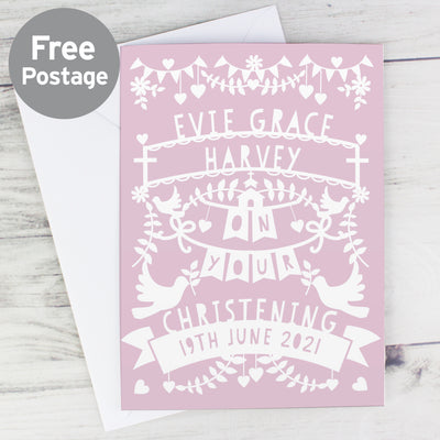 Personalised Pink Papercut Style Card Greetings Cards Everything Personal