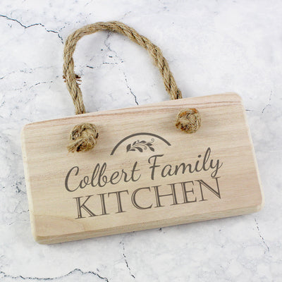 Personalised Kitchen Wooden Sign Hanging Decorations & Signs Everything Personal