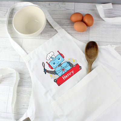 Personalised Robot Children's Apron Kitchen, Baking & Dining Gifts Everything Personal