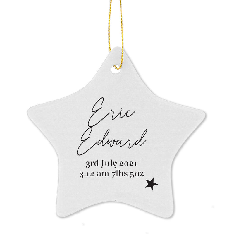 Personalised Ceramic Star Decoration Christmas Decorations Everything Personal