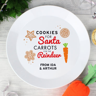 Personalised Cookies for Santa Christmas Eve Plastic Plate Mealtime Essentials Everything Personal