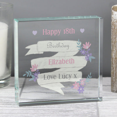 Personalised Garden Bloom Large Crystal Token Ornaments Everything Personal