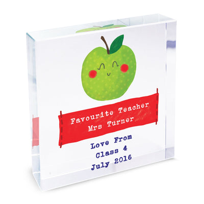 Personalised Apple for the Teacher Large Crystal Token Ornaments Everything Personal