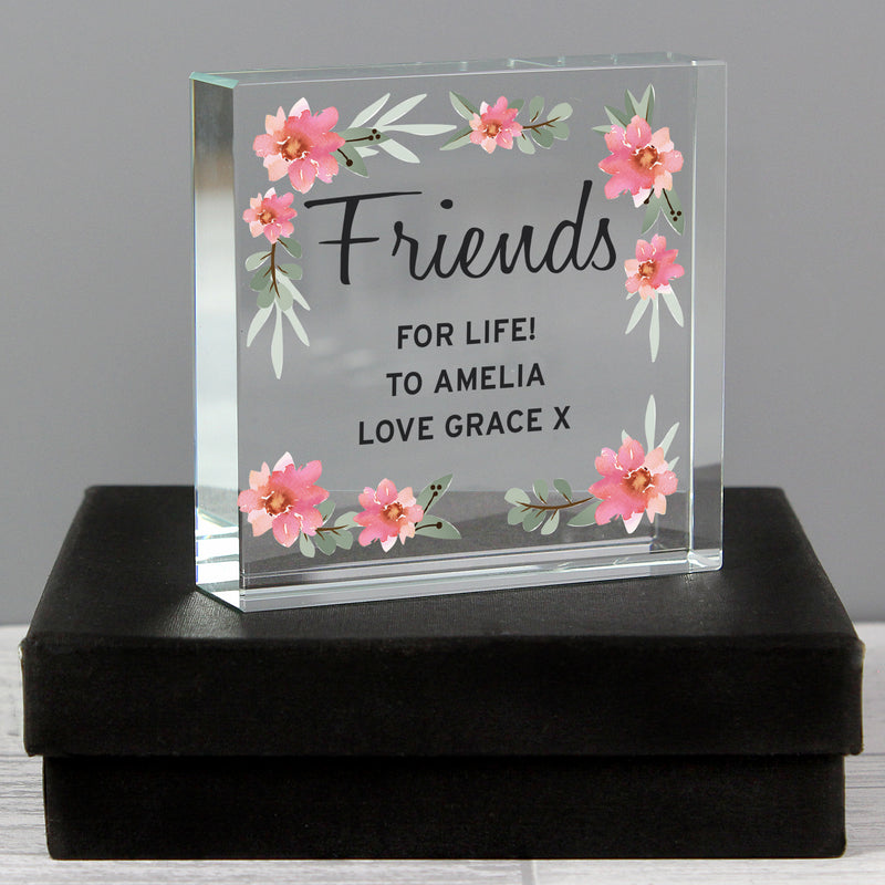 Personalised Floral Sentimental Large Crystal Token Ornaments Everything Personal