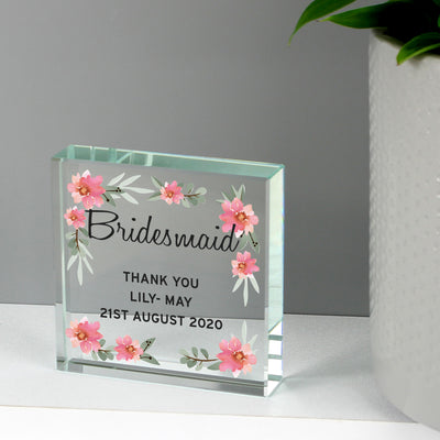 Personalised Floral Sentimental Large Crystal Token Ornaments Everything Personal